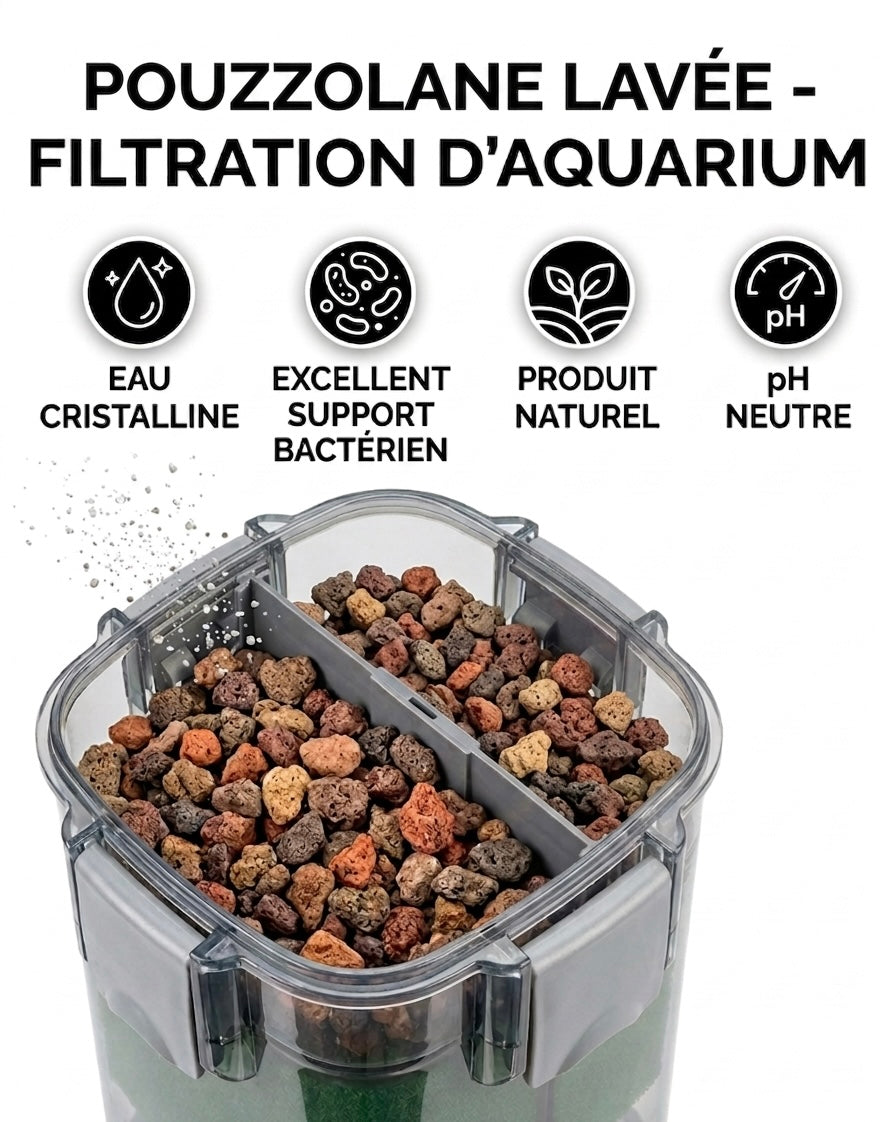 Pouzzolane pré-lavée-filtration aquarium et substrat